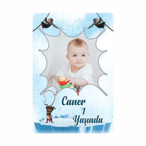 Buz Devri Temalı Doğum Günü Magneti